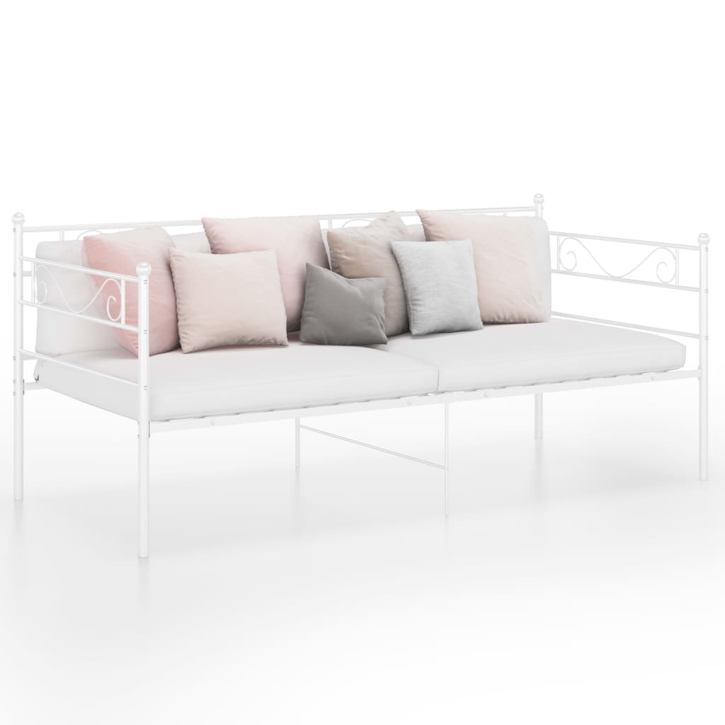 Sofa Bed Frame White Metal 90x200 cm - Merlin Deals