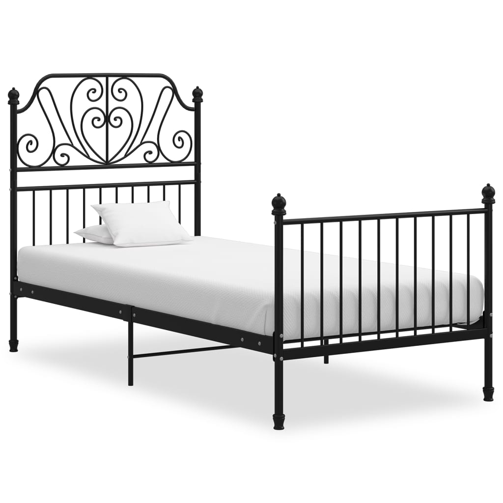 Bed Frame Black Metal 100x200 cm - Merkel Designers