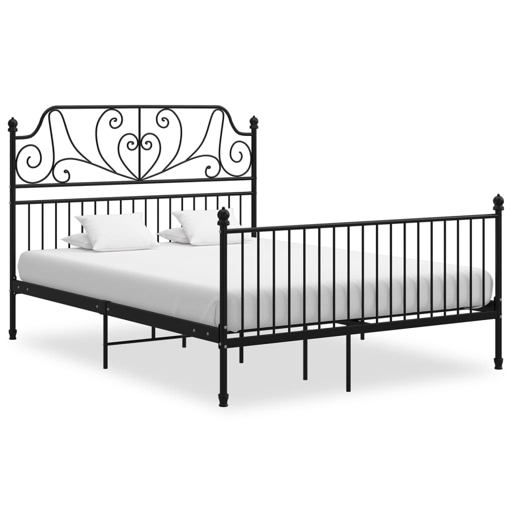 Bed Frame Black Metal 160x200 cm - The Home Maker