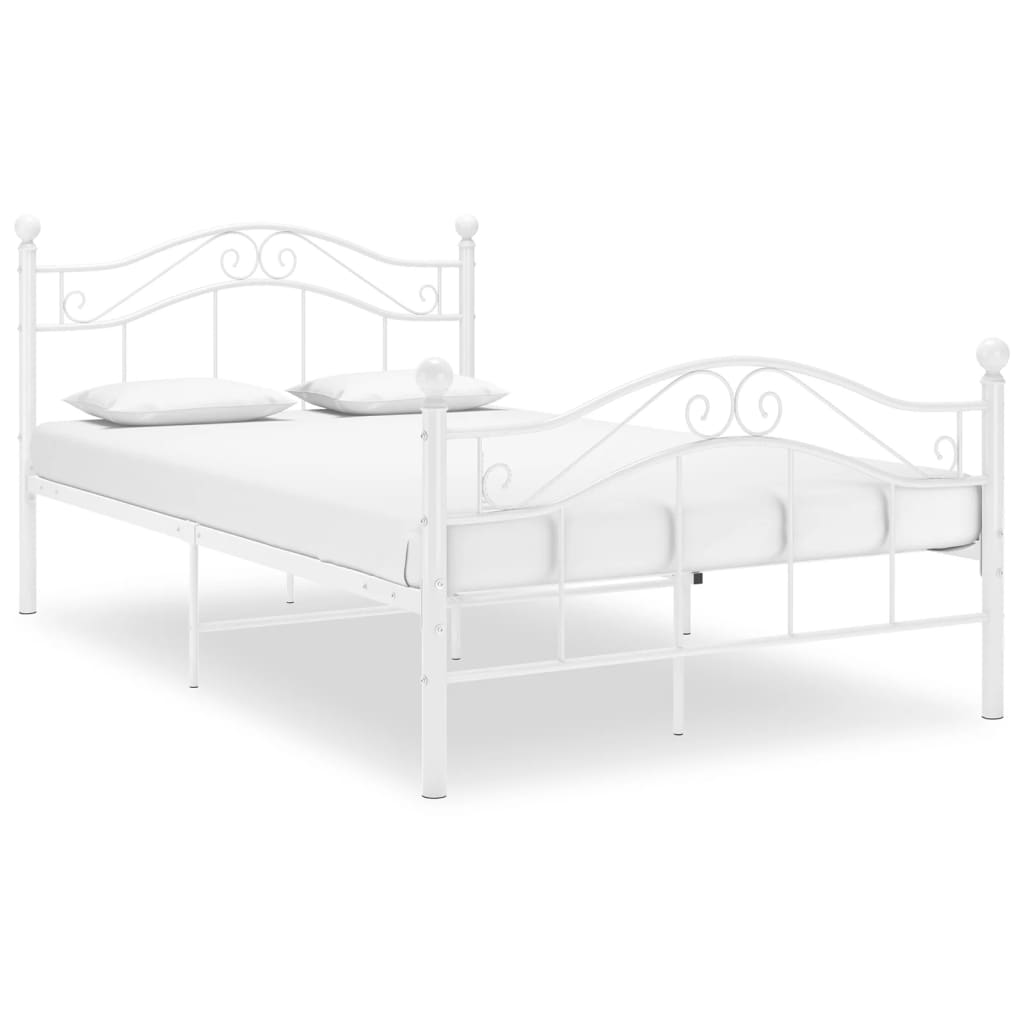 Bed Frame White Metal 120x200 cm - Merkel Designers