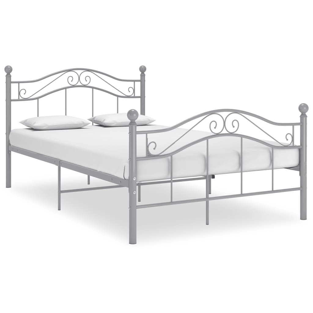 Bed Frame Grey Metal 120x200 cm - Brittle & Co