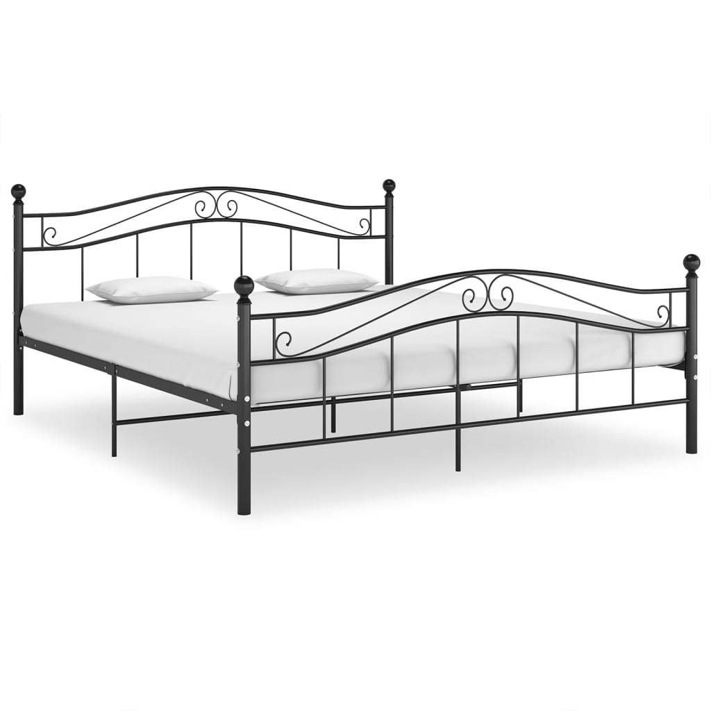 Bed Frame Black Metal 140x200 cm - Sid & Sam