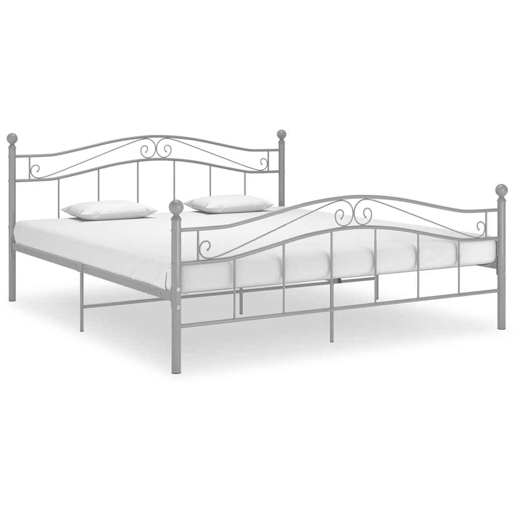 Bed Frame Grey Metal 160x200 cm - Sid & Sam