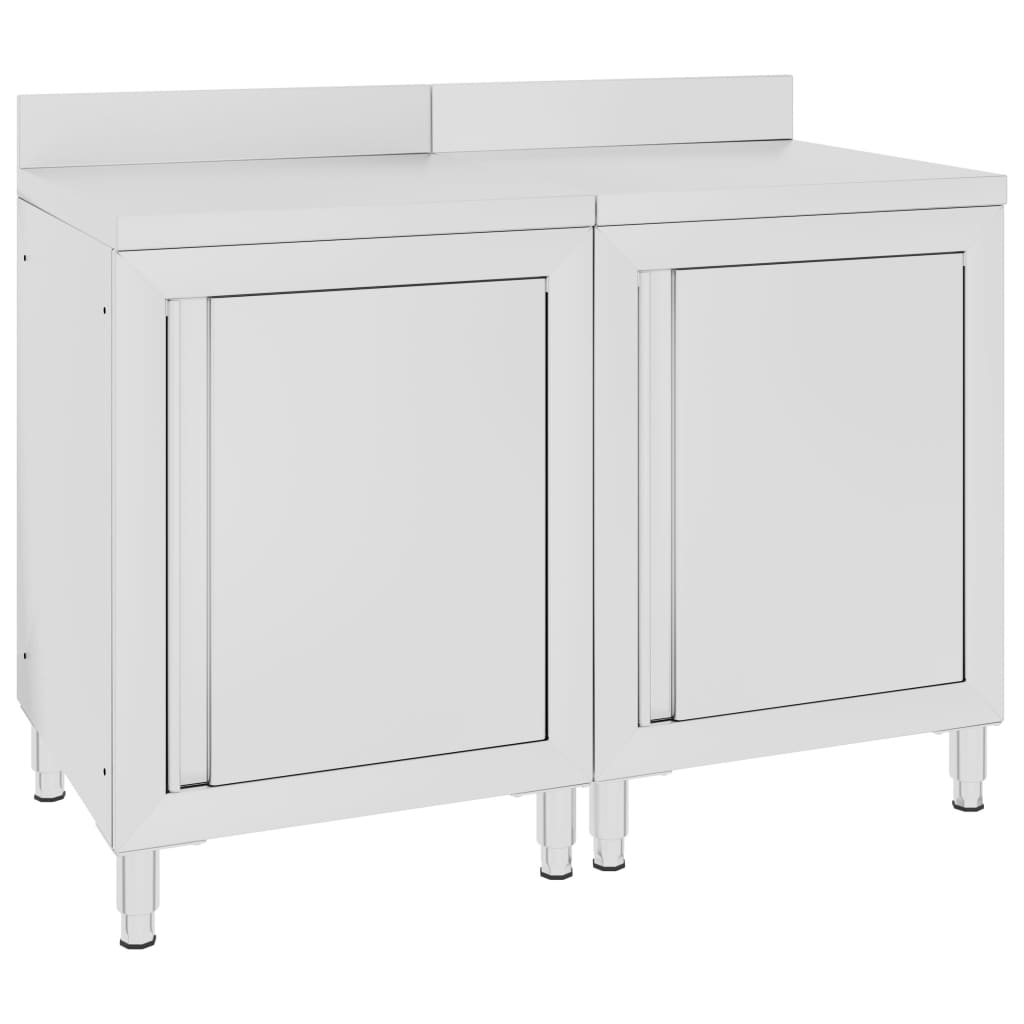 Commercial Work Table Cabinet 120x60x96 cm Stainless Steel - The Home Maker