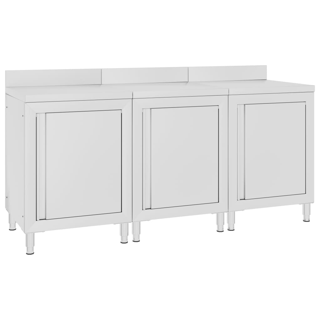 Commercial Work Table Cabinet 180x60x96 cm Stainless Steel - Direct Imports