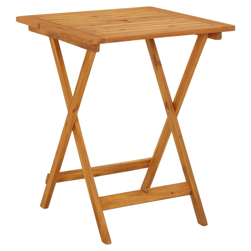 Folding Garden Table 60x60x75 cm Solid Acacia Wood - Discount Dealers