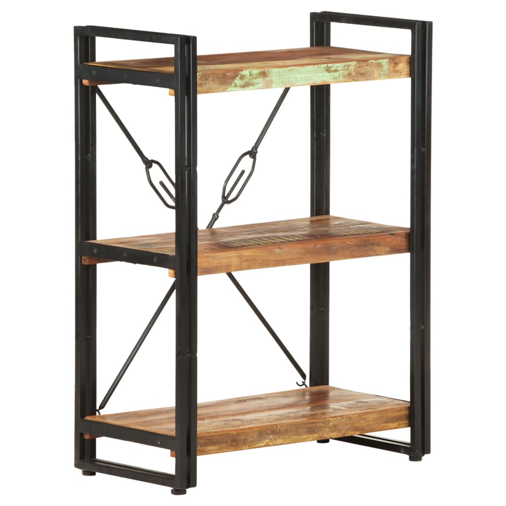 3-Tier Bookcase 60x30x80 cm Solid Reclaimed Wood - Unbeatable Bargains
