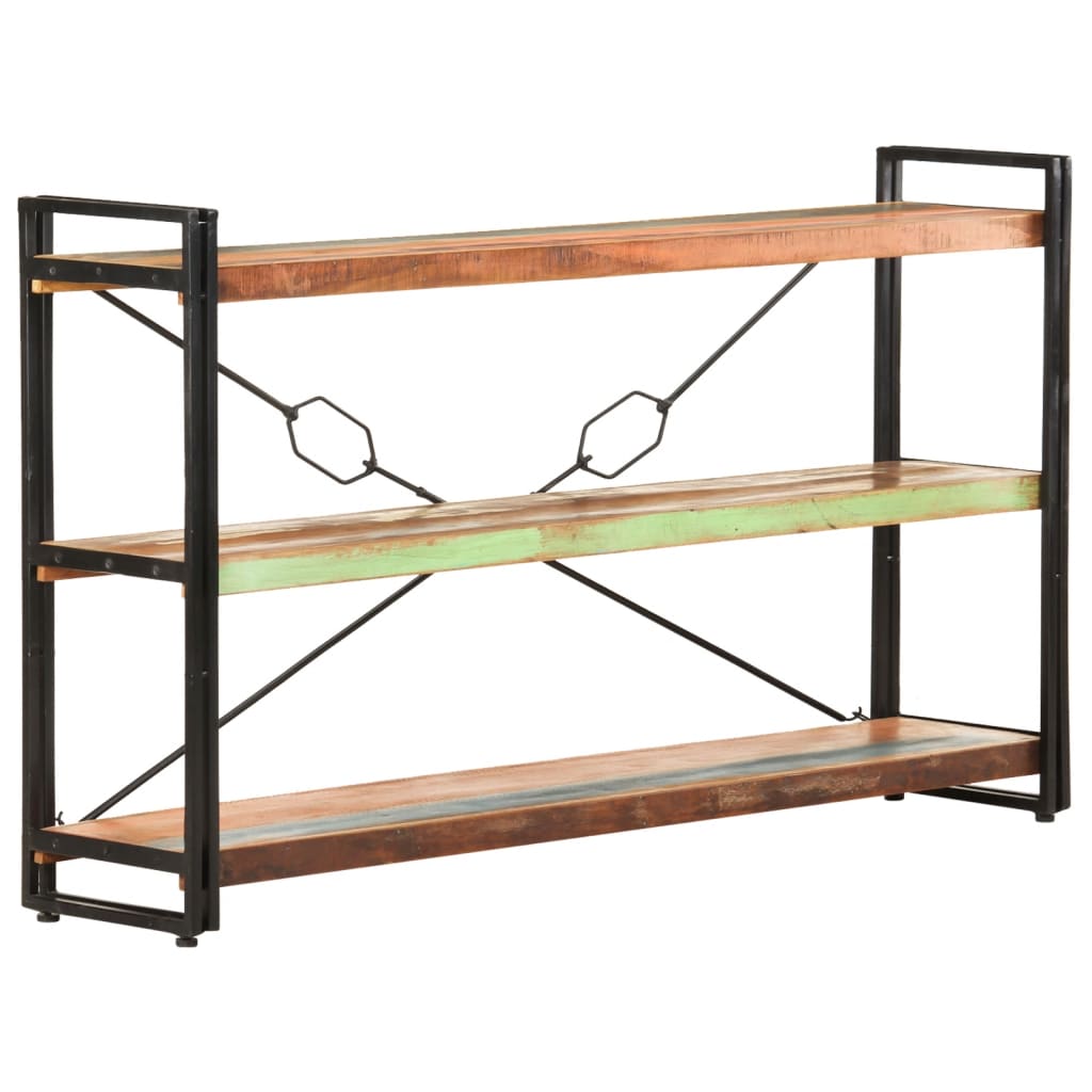 3-Tier Bookcase 140x30x80 cm Solid Reclaimed Wood - Style and Chic