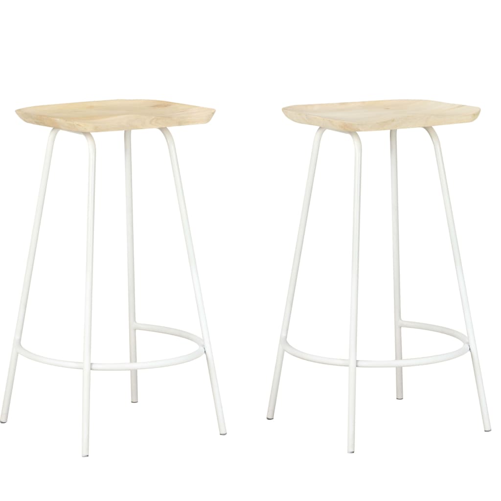 Bar Stools 2 pcs Solid Mango Wood - Sid & Sam