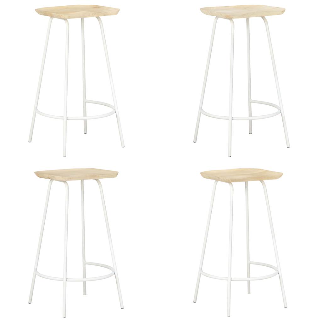 Bar Stools 4 Pieces Solid Mango Wood - Unbeatable Bargains