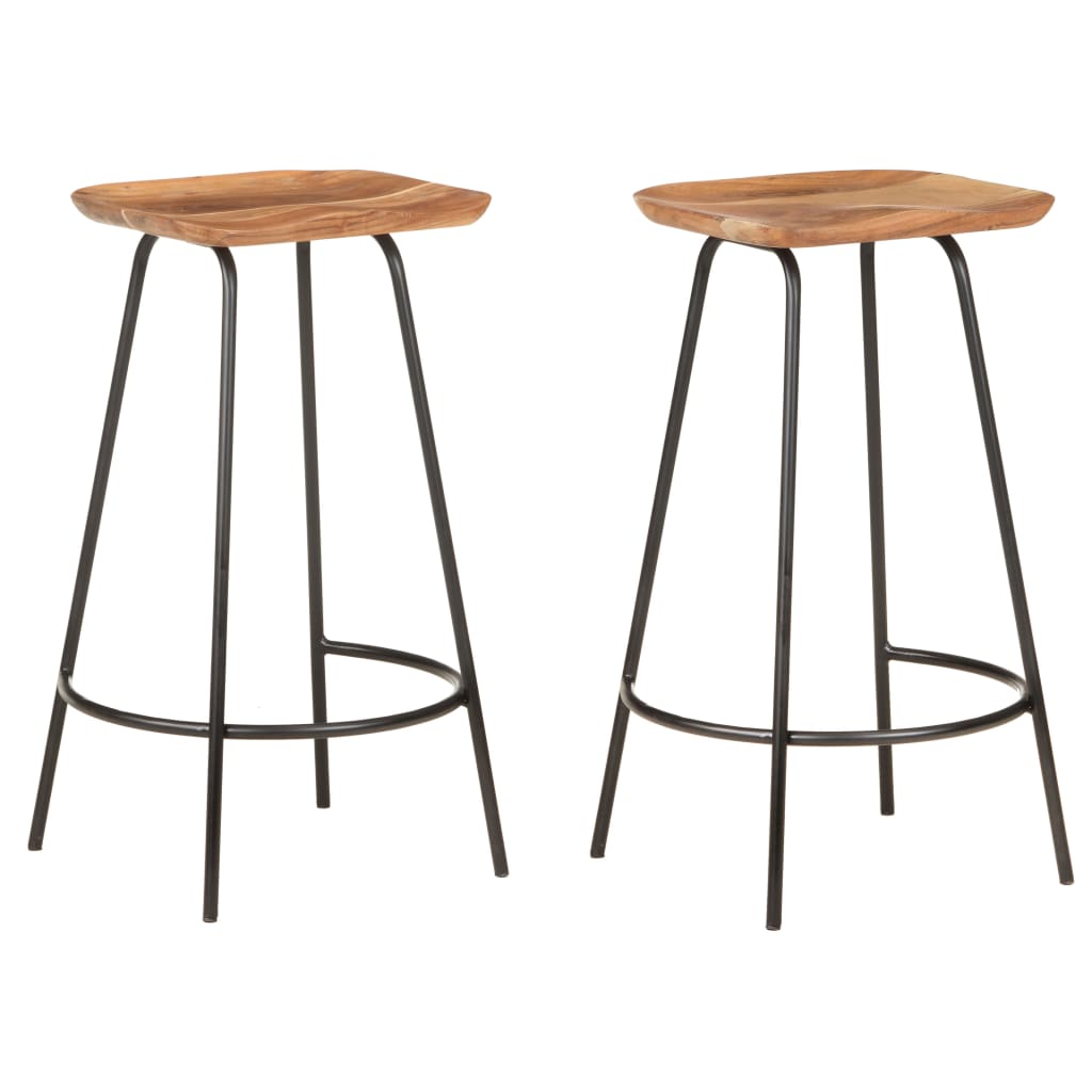 Bar Stools 2 pcs Solid Acacia Wood - All Things Good