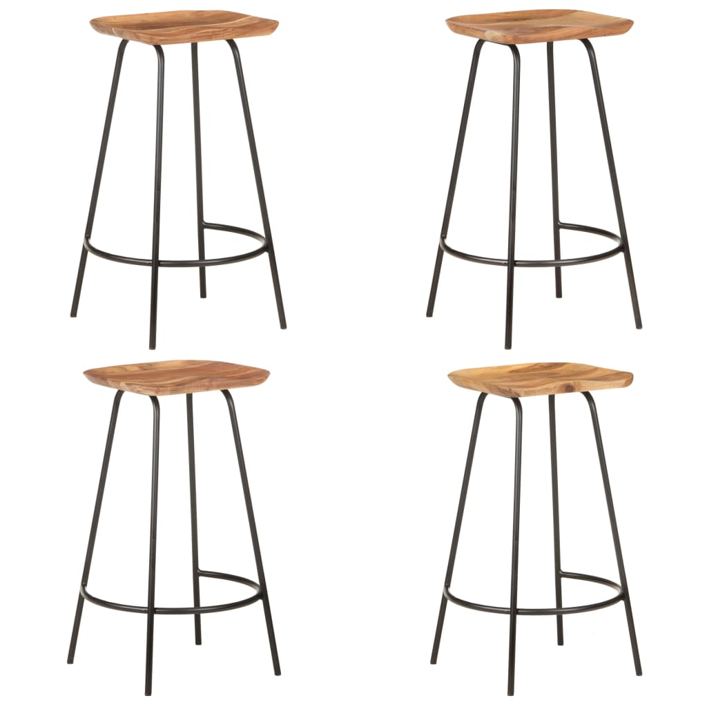 Bar Stools 4 pcs Solid Acacia Wood - Casper Homes