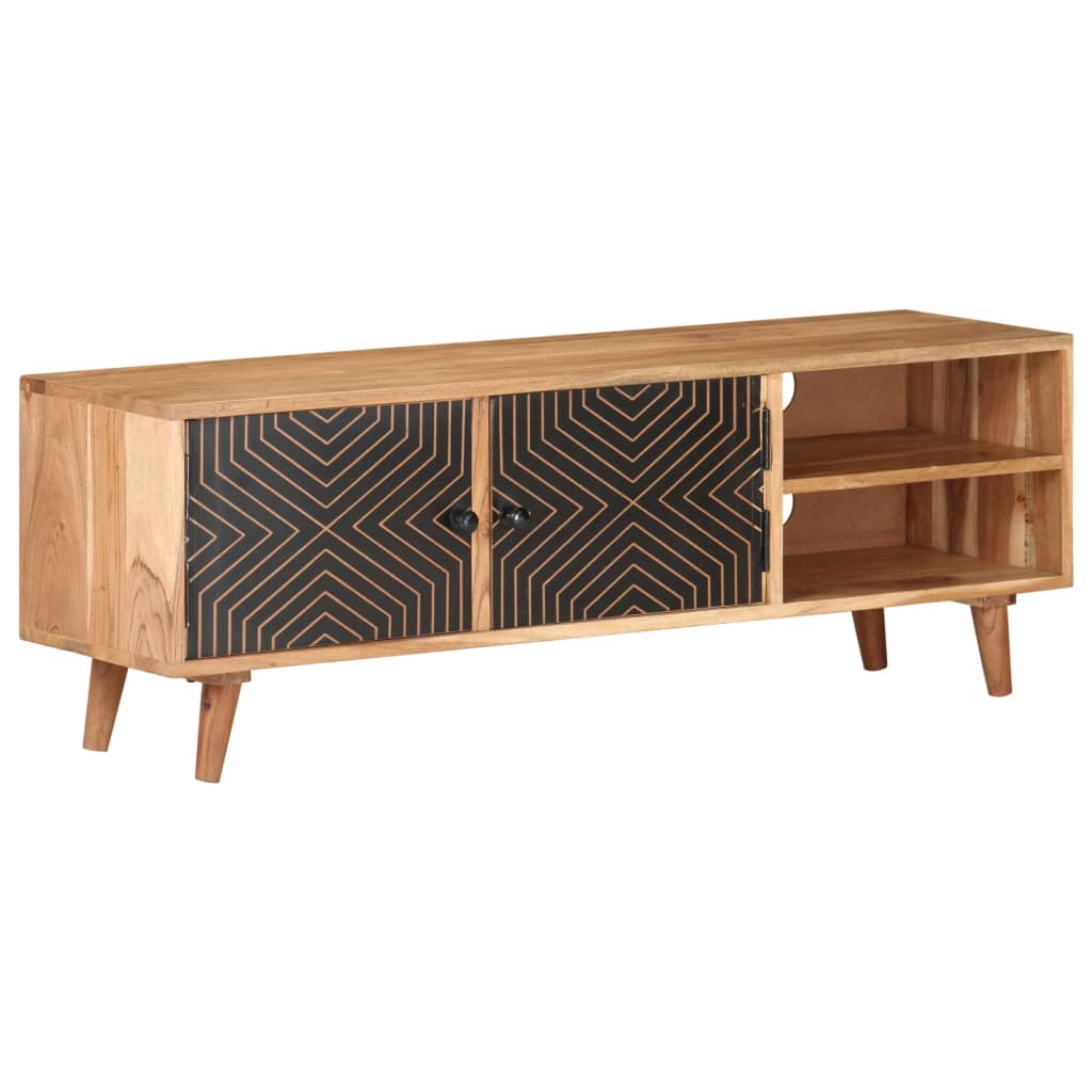 TV Cabinet 115x30x39 cm Solid Acacia Wood - The Home Maker