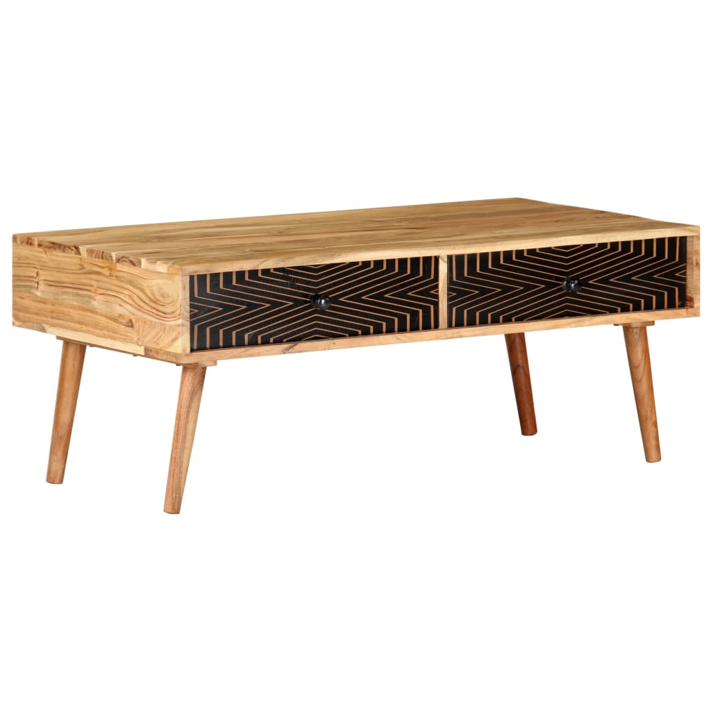 Coffee Table 100x50x39 cm Solid Acacia Wood - Merkel Designers