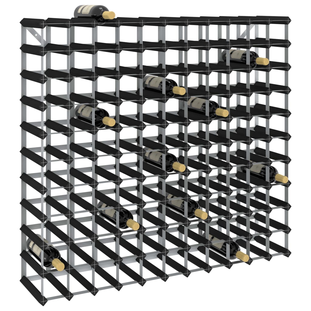 Wine Rack for 120 Bottles Black Solid Pine Wood - Style and Chic
