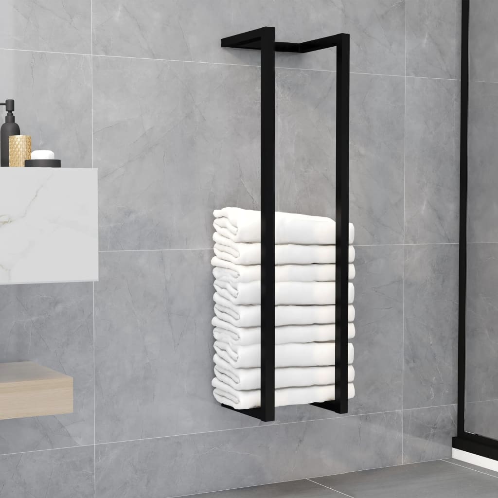 Towel Rack Black 25x20x95 cm Iron - Sid & Sam