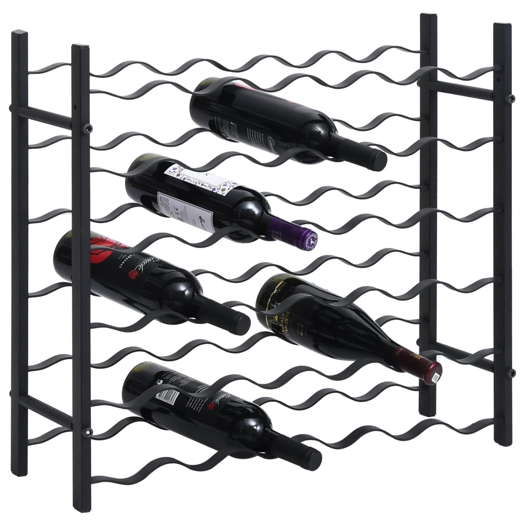 Wine Rack for 36 Bottles Black Iron - All Things Good