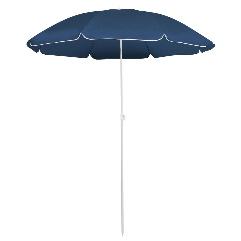 Outdoor Parasol with Steel Pole Blue 180 cm - Decor Base