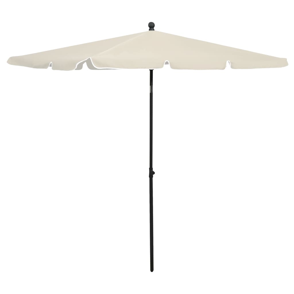 Garden Parasol with Pole 210x140 cm Sand - Design Hut