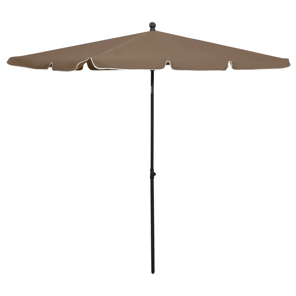 Garden Parasol with Pole 210x140 cm Taupe - Design Hut