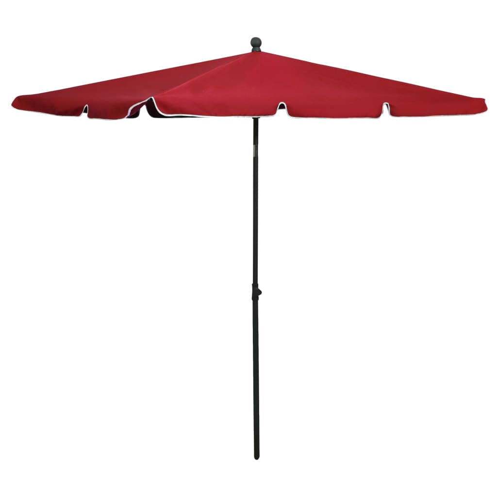 Garden Parasol with Pole 210x140 cm Bordeaux Red - Unbeatable Bargains