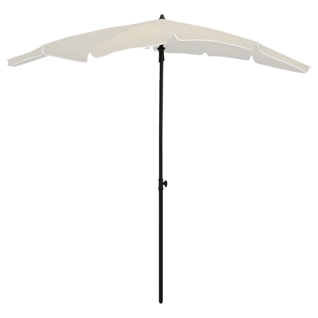 Garden Parasol with Pole 200x130 cm Sand - Unbeatable Bargains