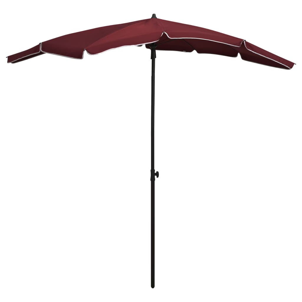 Garden Parasol with Pole 200x130 cm Bordeaux Red - Design Hut