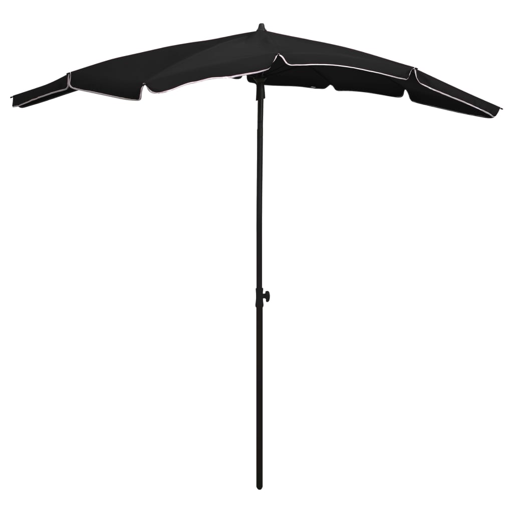 Garden Parasol with Pole 200x130 cm Black - Design Hut