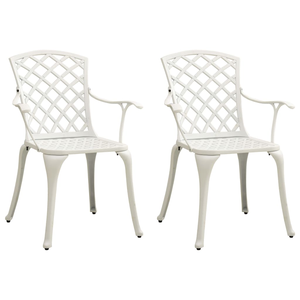 Garden Chairs 2 pcs Cast Aluminium White - Style and Chic