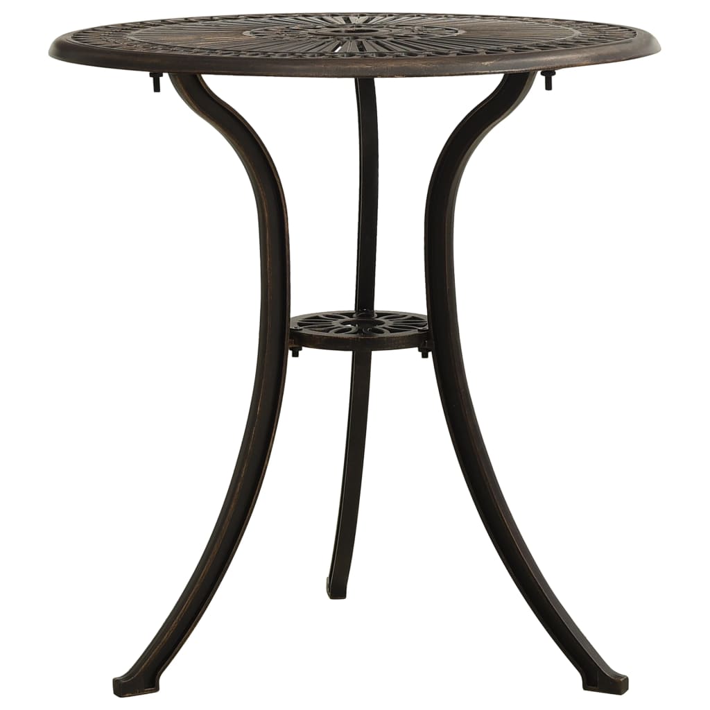 Garden Table Bronze 62x62x65 cm Cast Aluminium - Unbeatable Bargains