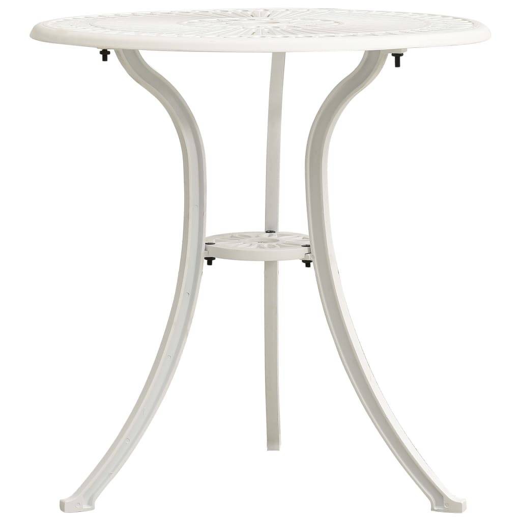 Garden Table White 62x62x65 cm Cast Aluminium - Design Hut