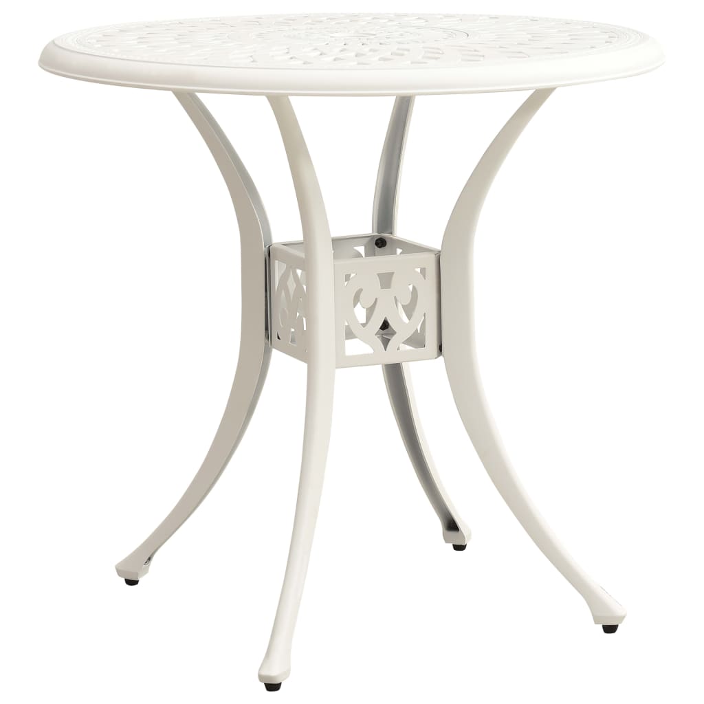 Garden Table White 78x78x72 cm Cast Aluminium - The Home Maker