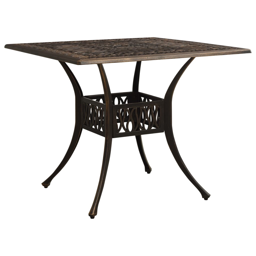 Garden Table Bronze 90x90x73 cm Cast Aluminium - Discount Dealers