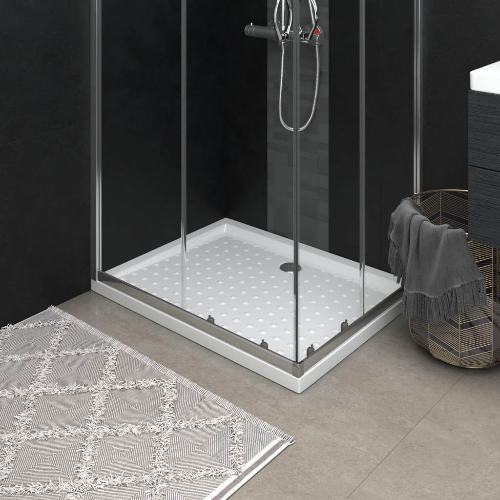 Shower Base Tray with Dots White 90x70x4cm - The Home Maker
