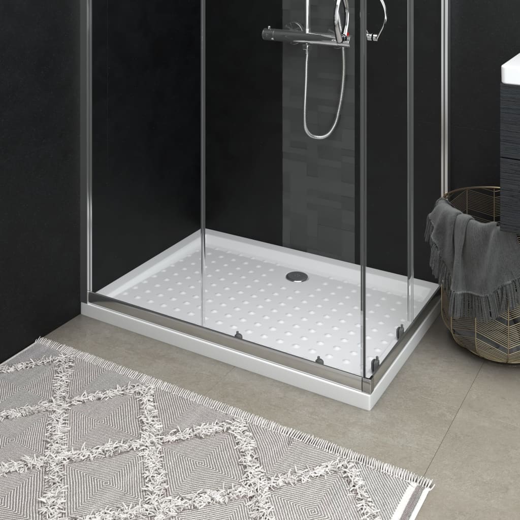 Shower Base Tray with Dots White 70x100x4cm - Direct Imports