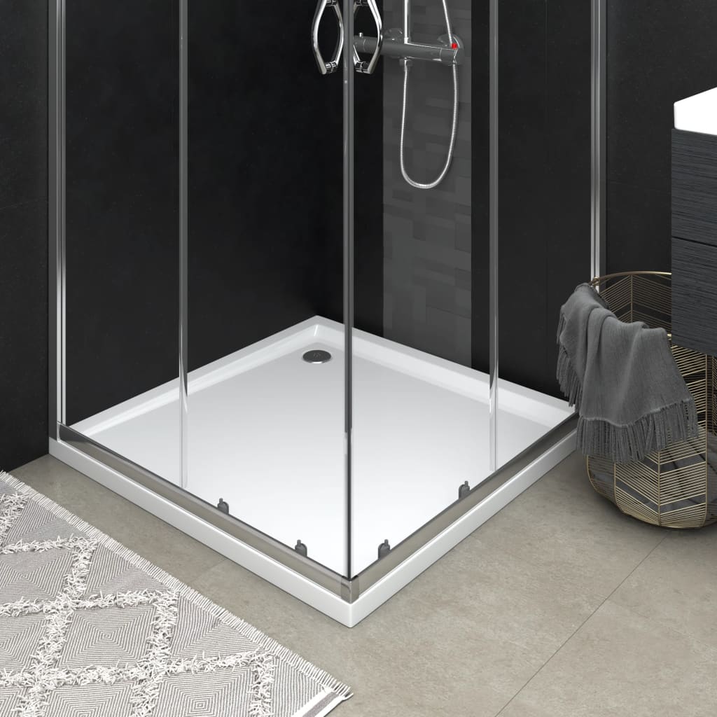 Square ABS Shower Base Tray White 80x80cm - Tyrell & Tyrell