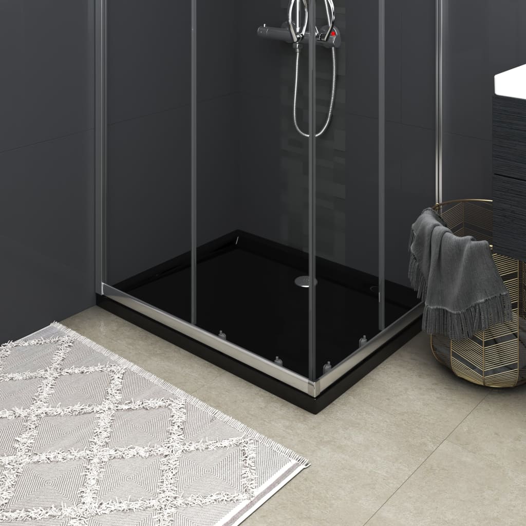 Black Rectangular ABS Shower Tray - Decor Base