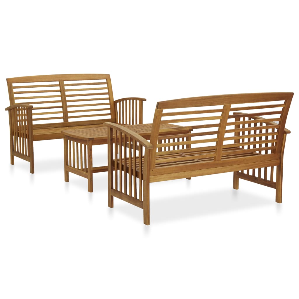3 Piece Garden Lounge Set Solid Acacia Wood - Merkel Designers