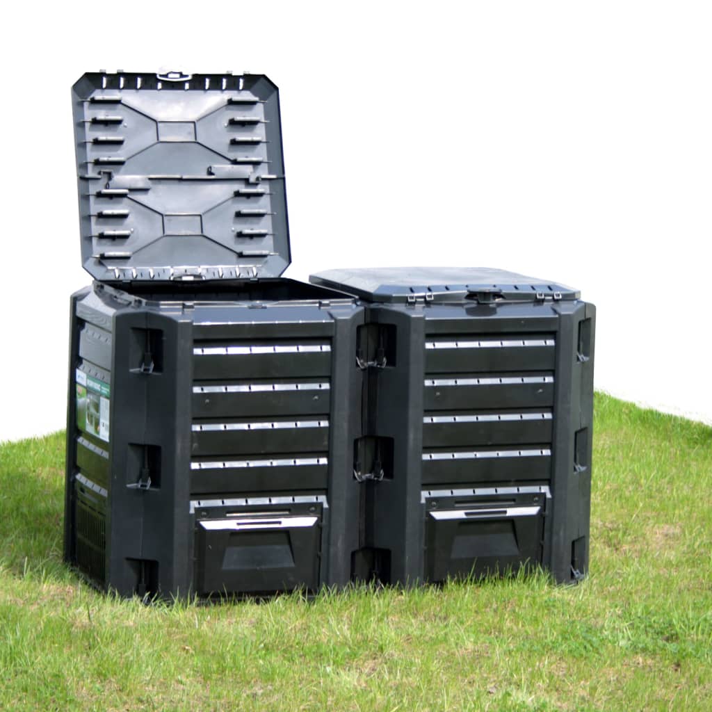 Garden Composter Black 1200 L - Discount Dealers
