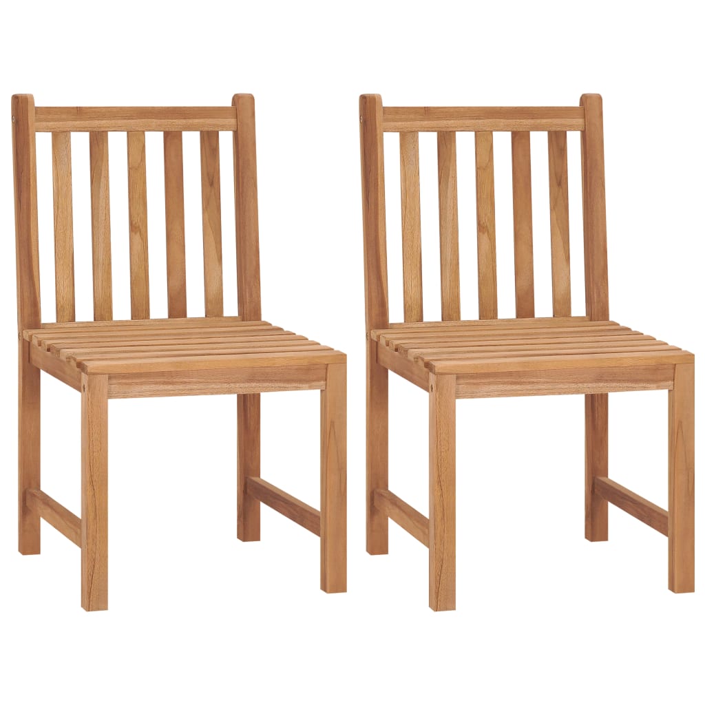 Garden Chairs 2 pcs Solid Teak Wood - Discount Dealers
