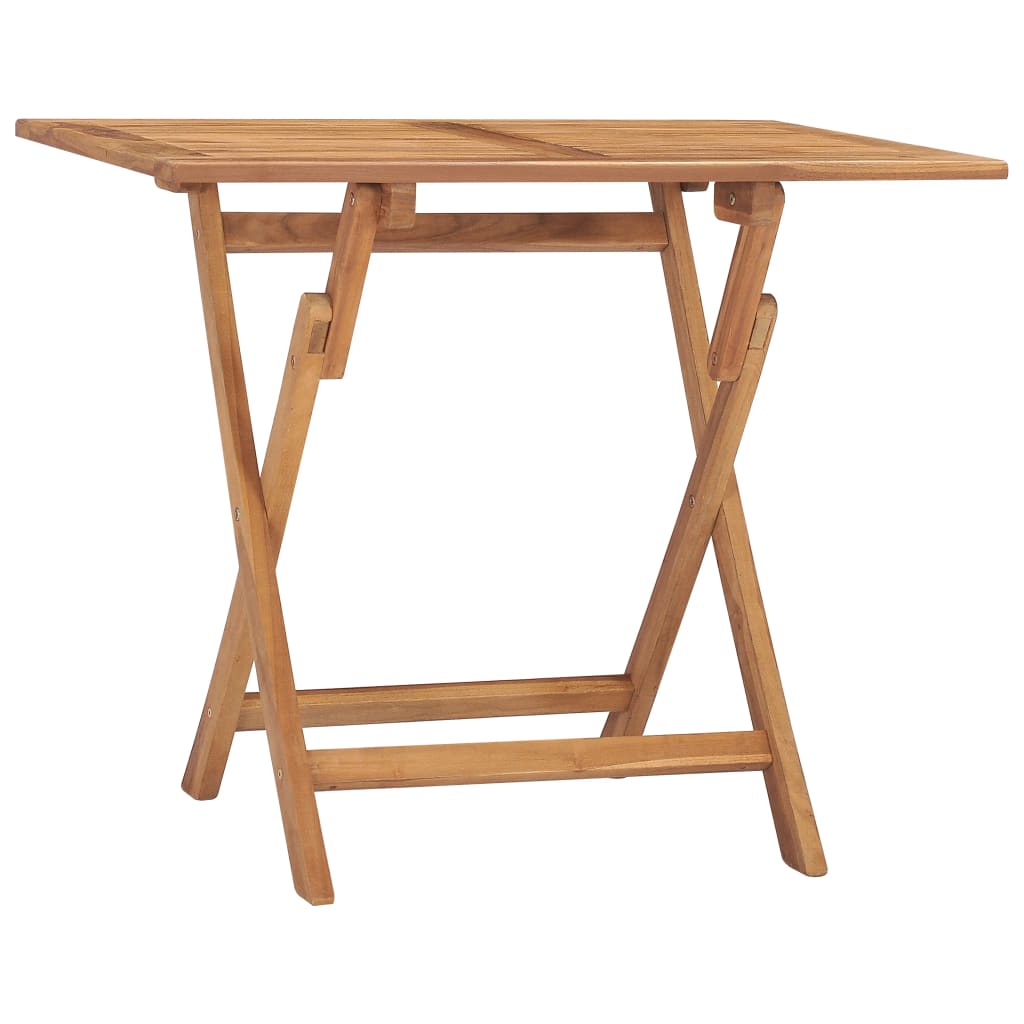 Folding Garden Dining Table 90x60x75 cm Solid Teak Wood - R and M Furniture