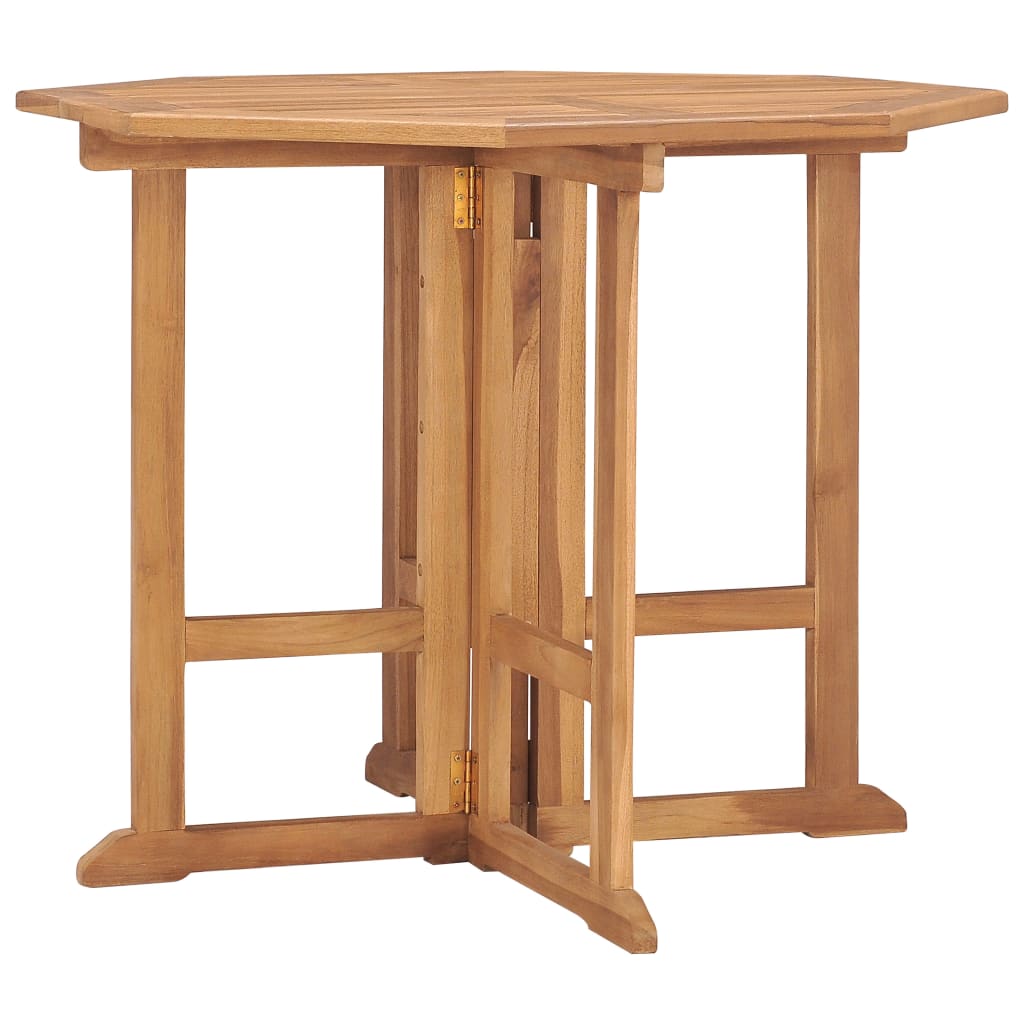 Folding Garden Dining Table 90x90x75 cm Solid Teak Wood - Direct Imports