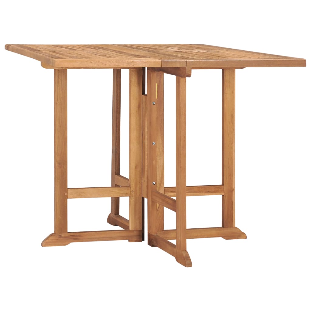 Folding Garden Dining Table 90x90x75 cm Solid Teak Wood - The Home Maker