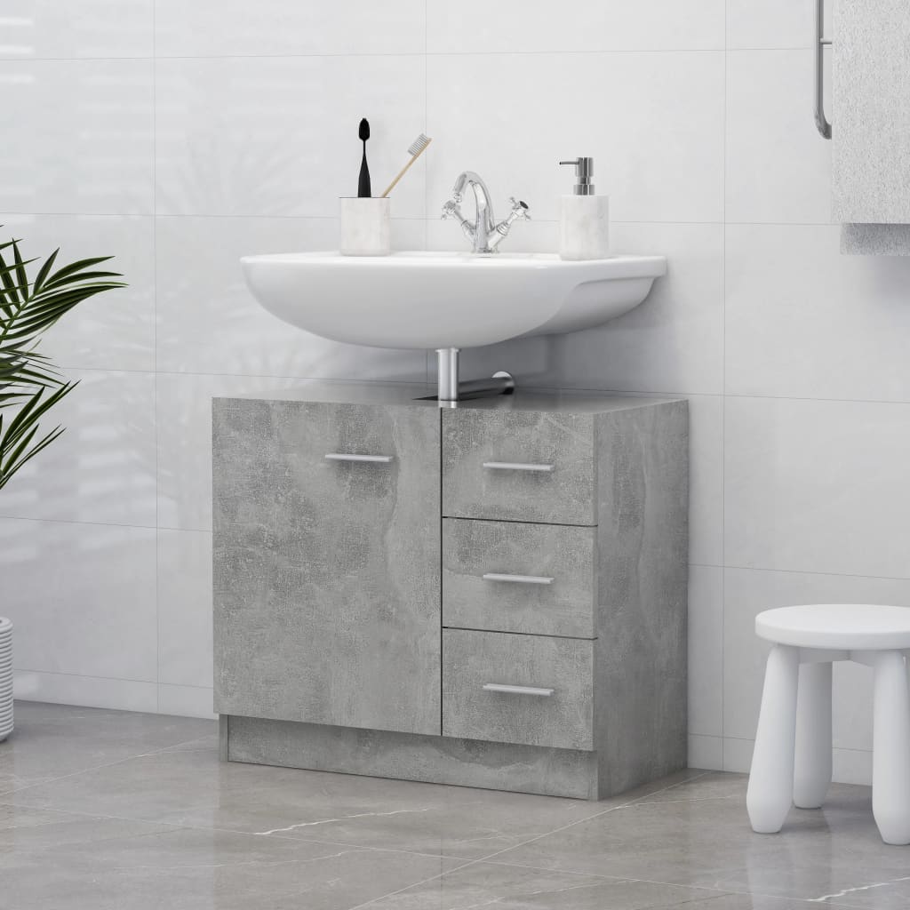Sink Cabinet Concrete Grey 63x30x54 cm Engineered Wood - R and M Furniture
