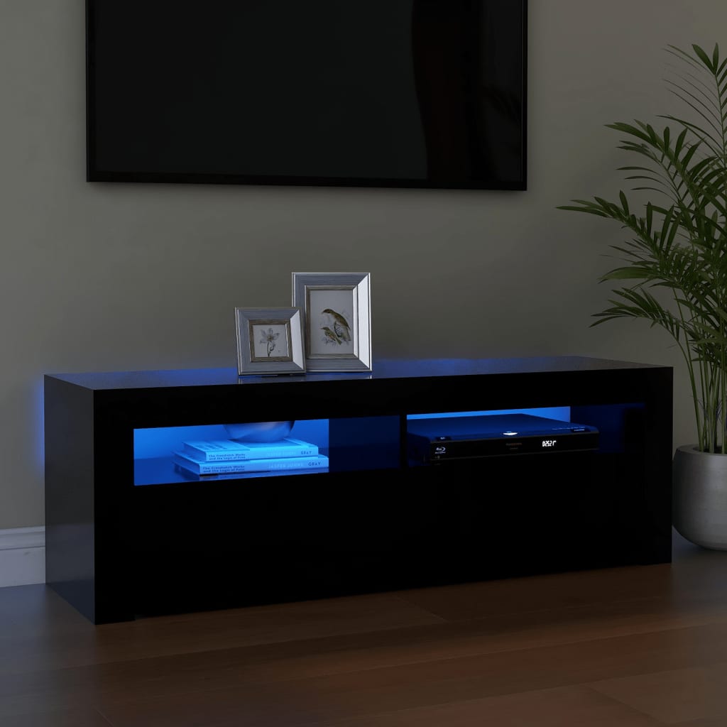 TV Cabinet with LED Lights Black 120x35x40 cm - Merlin Deals