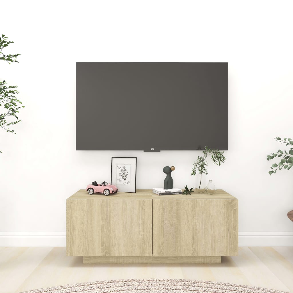 TV Cabinet Sonoma Oak 100x35x40 cm Engineered Wood - Casper Homes