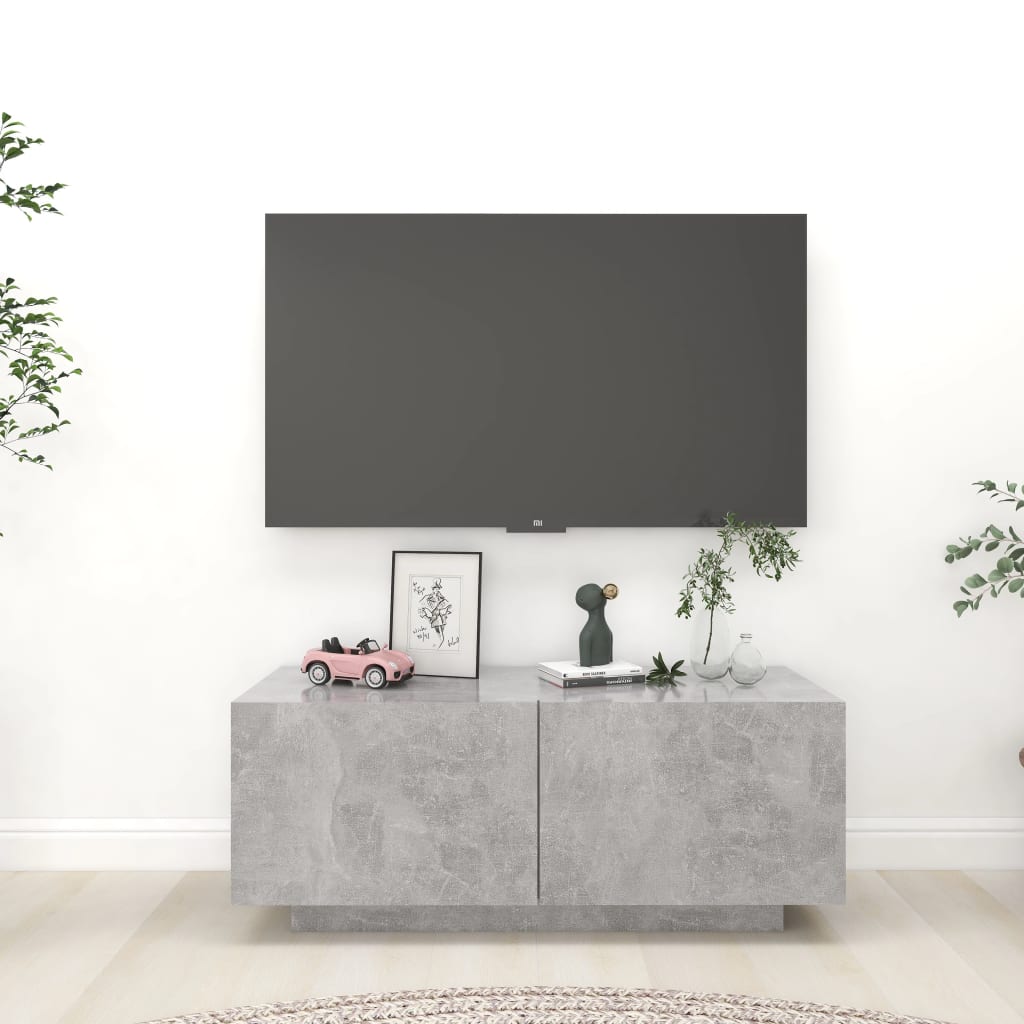 TV Cabinet Concrete Grey 100x35x40 cm Engineered Wood - Brittle & Co
