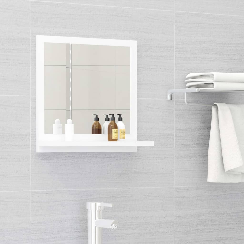 Bathroom Mirror White 40x10.5x37 cm Engineered Wood - Decor Base