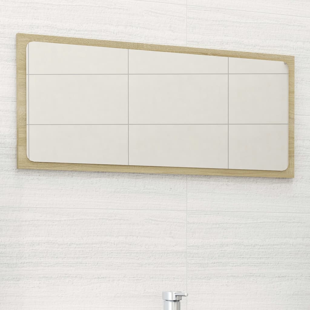 Bathroom Mirror Sonoma Oak 80x1.5x37 cm Engineered Wood - The Home Maker