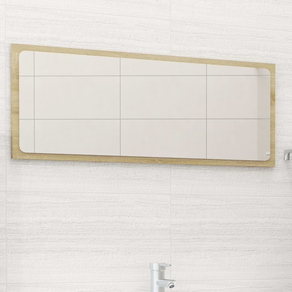 Bathroom Mirror Sonoma Oak 90x1.5x37 cm Engineered Wood - Design Hut